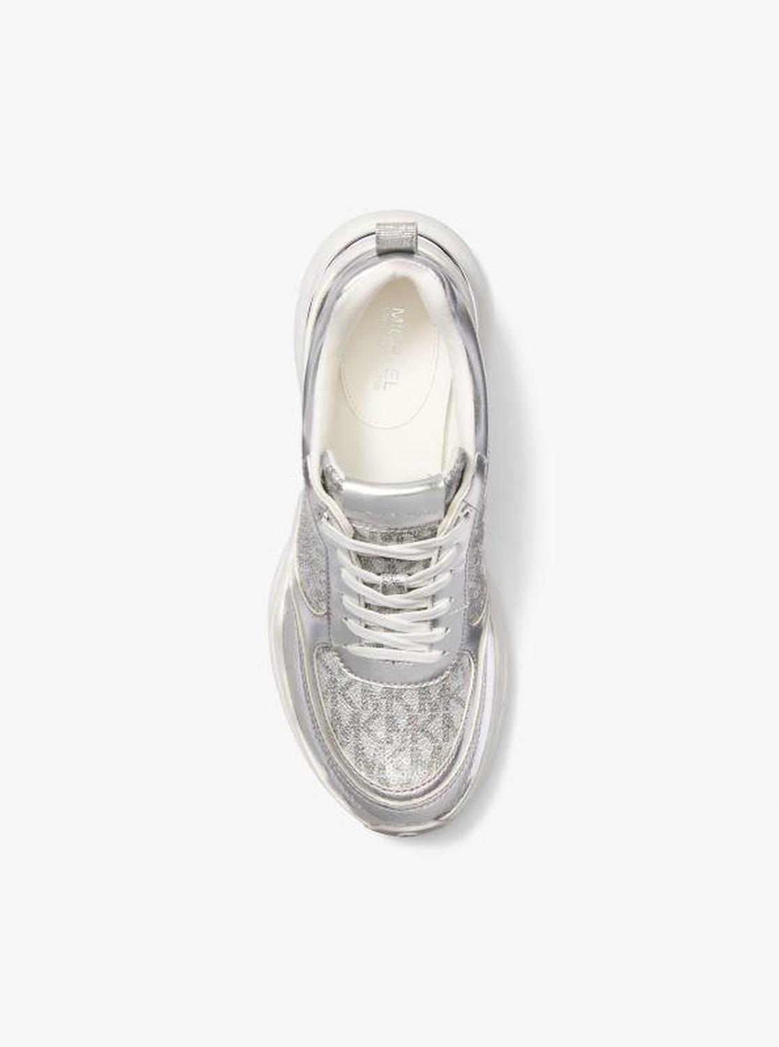 Katrina Sequined Mixed-Media Trainer