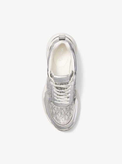 Katrina Sequined Mixed-Media Trainer