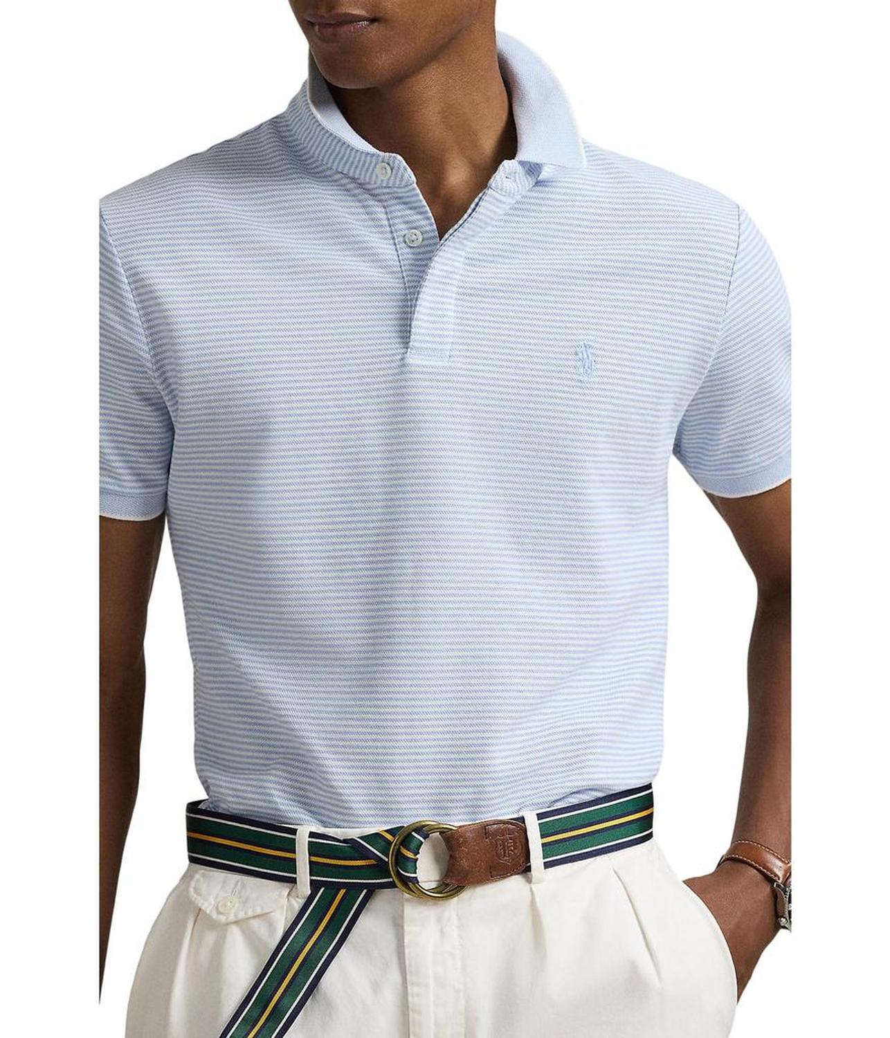 Custom Slim Fit Stretch Oxford Mesh Polo