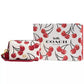 Boxed Essential Cherry Print Leather Cosmetic Pouch