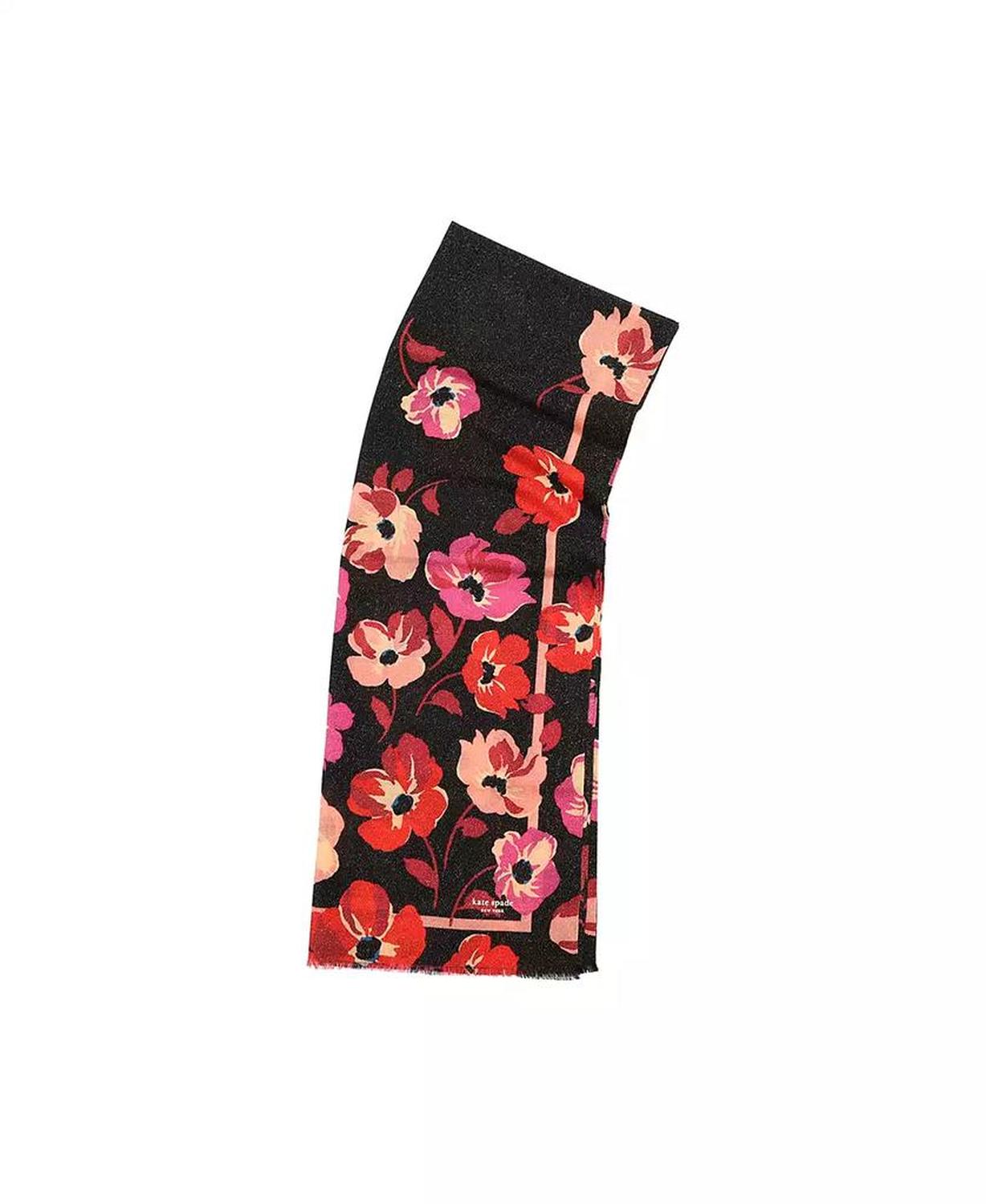 Women's Fall Poppies Wool Oblong Scarf