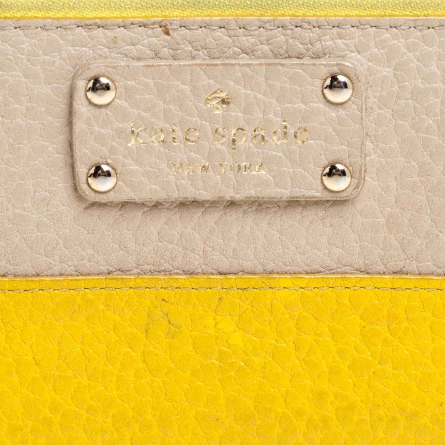 Kate Spade Yellow/beige Leather Grove Court Lacey Zip Around Wallet