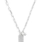 Rhodium Plated Hangtag Pendant Necklace