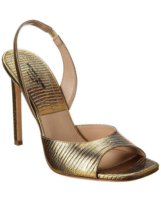 Marisa Lizard-Embossed Leather Slingback Sandal