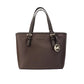Michael Kors Jet Set Mocha Leather XS Carryall Top Zip Tote Bag Women's Purse