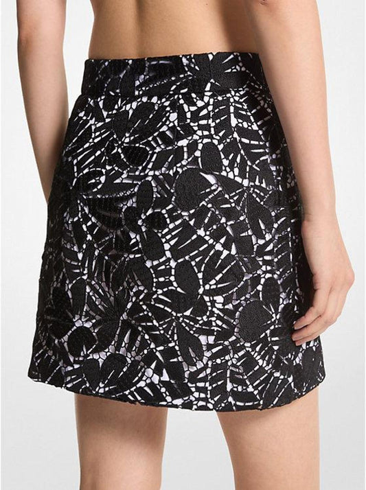 Palm Lace Mini Skirt