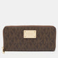 Michael Kors Signature Coated Canvas Logo Zip Around Wallet