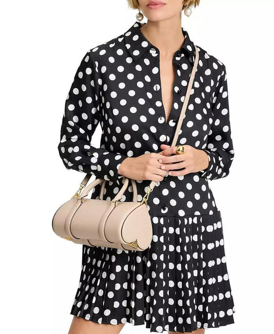 Spade Icon Small Leather Barrel Bag