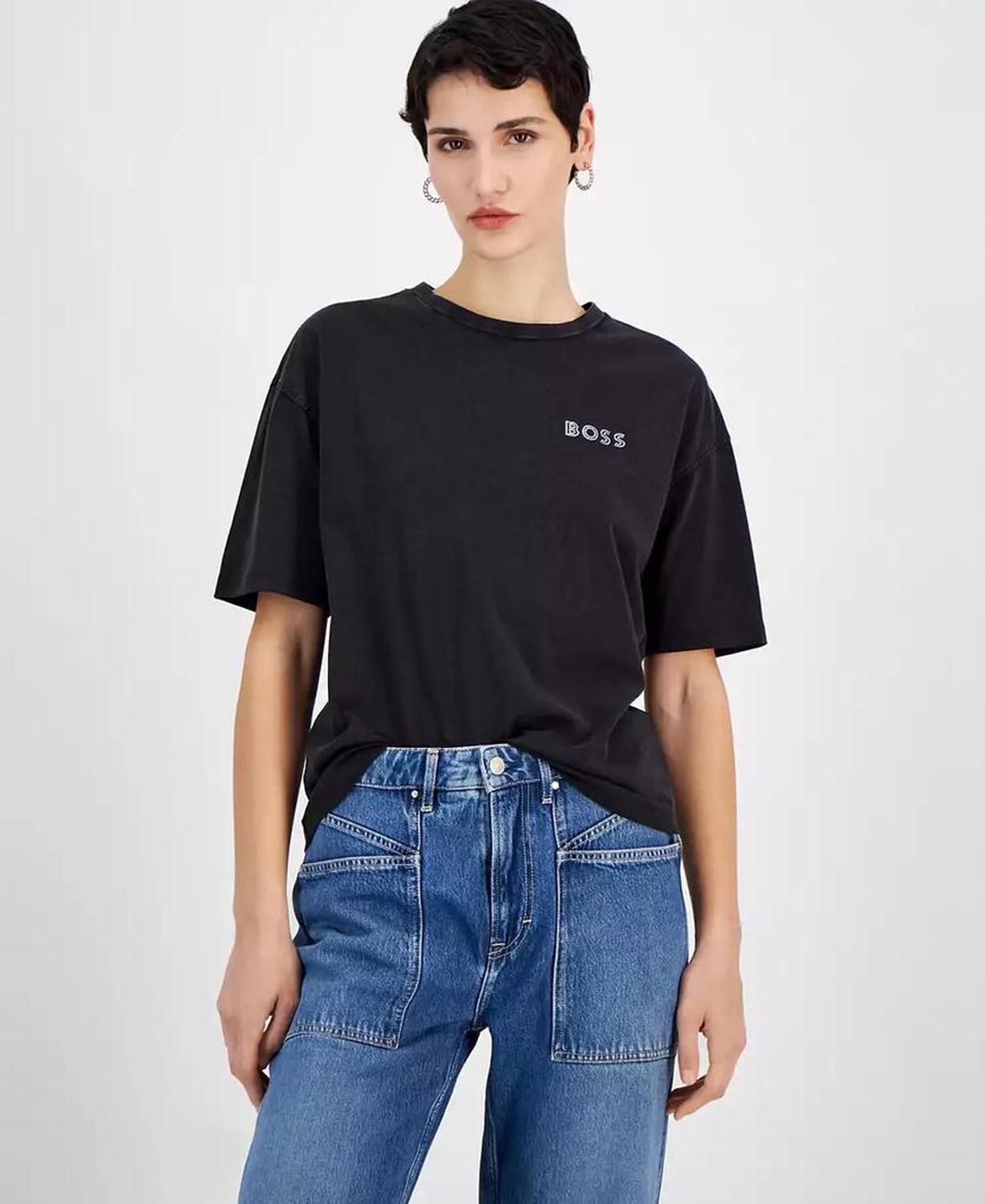 Women's Cotton Logo Relaxed Crewneck T-Shirt