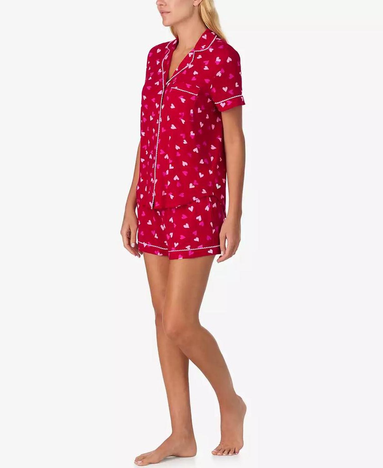 Women's 2-Piece Sleepwear Short-Sleeve Shirt and Pajama Shorts Set