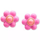 Gold-Tone Petal Puff Floral Stud Earrings