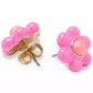 Gold-Tone Petal Puff Floral Stud Earrings