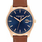 Men's Oliver Saddle Leather Calfskin Strap Watch, 41mm