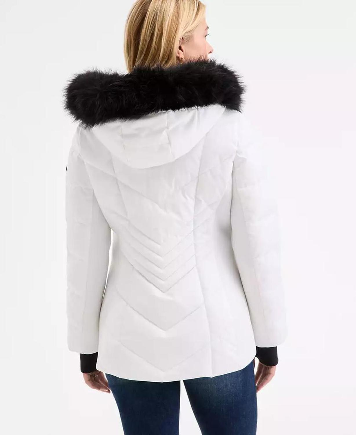 Women's Faux-Fur-Trim Hooded Puffer Coat, Exclusively at Macy's