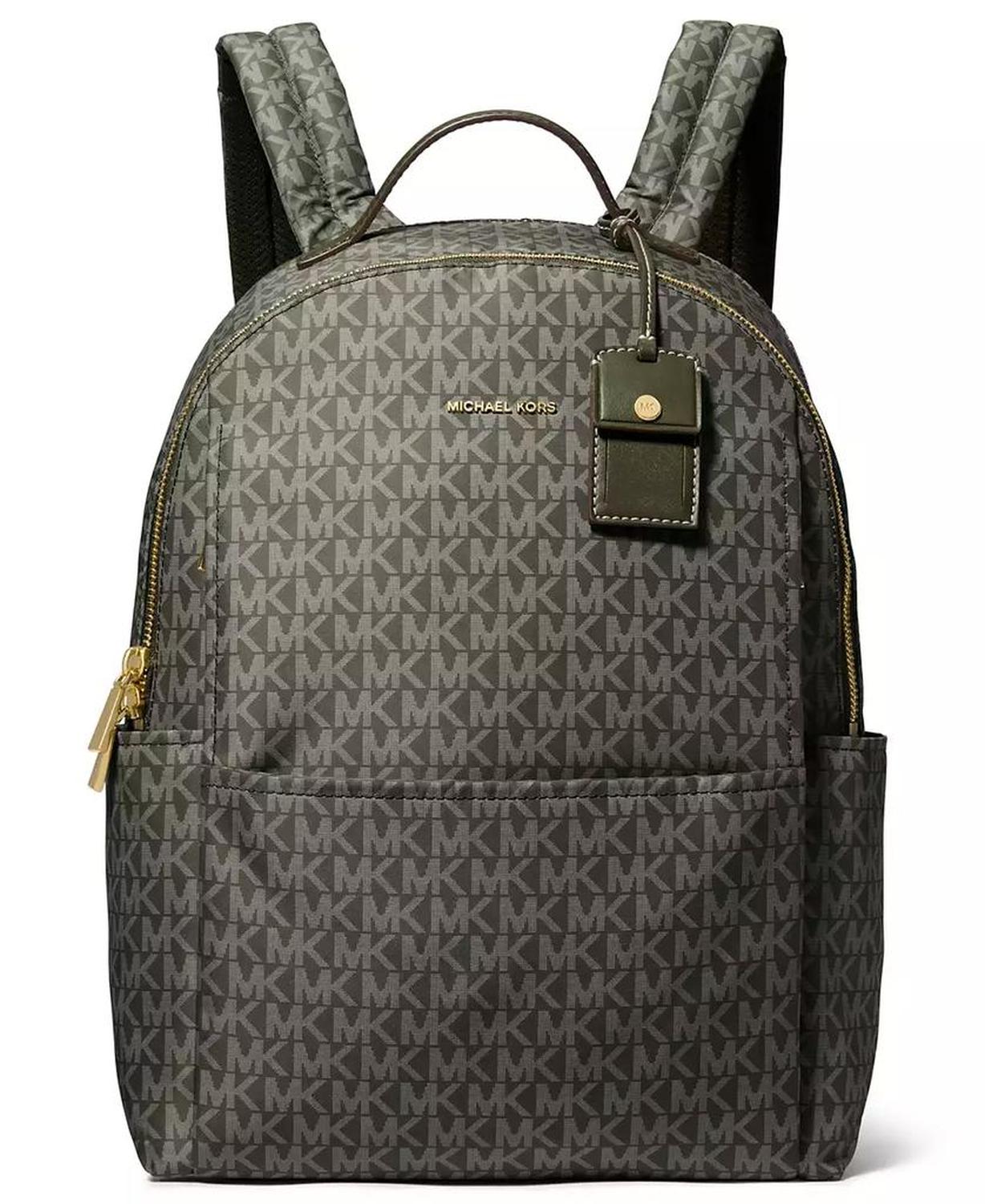 Michael Kors Sable Large Printed Signature Logo Backpack