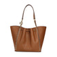 Michael Kors Mina Large Luggage Leather Belted Chain Inlay Tote Women's Bag