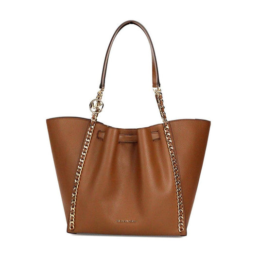 Michael Kors Mina Large Luggage Leather Belted Chain Inlay Tote Women's Bag