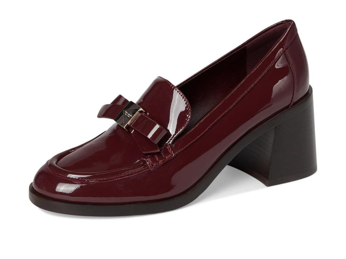 Deco Bow Patent Leather Heeled Loafers