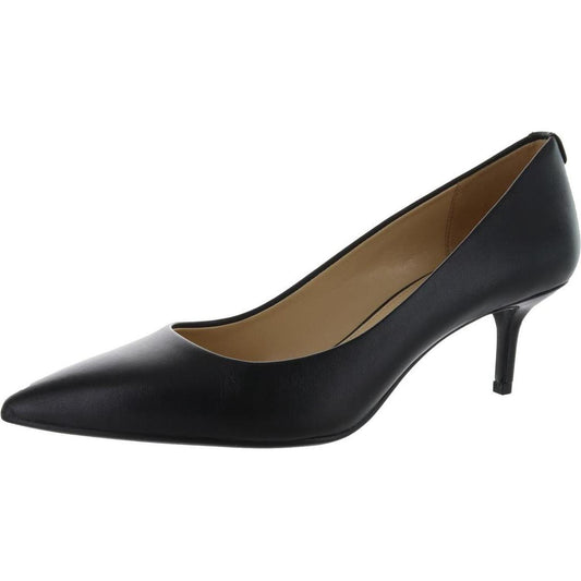 Flex Womens Leather Covered Heel Kitten Heels