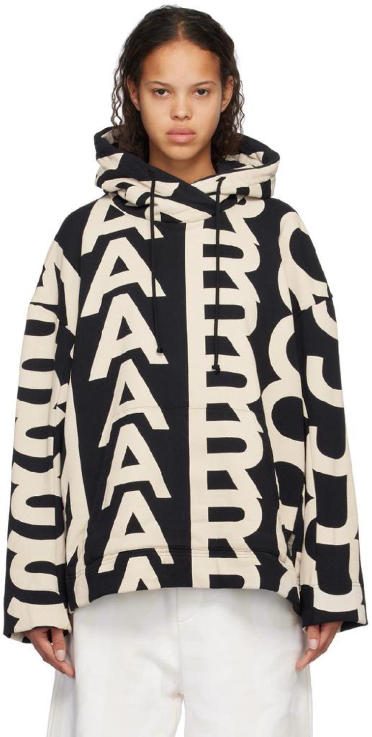 Black & Beige 'The Monogram' Hoodie