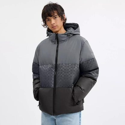 Coach Outlet Colorblock Down Jacket In Recycled Polyester