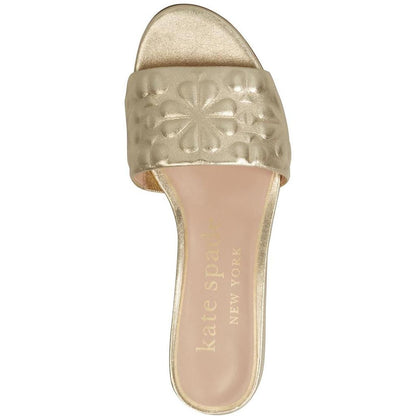 Emmie Mid Womens Leather Embossed Slide Sandals