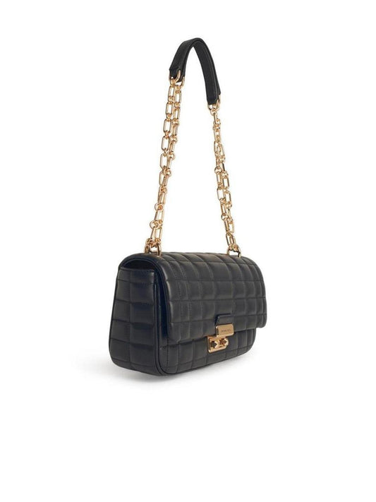 Quilt' Black Leather Crossbody Bag