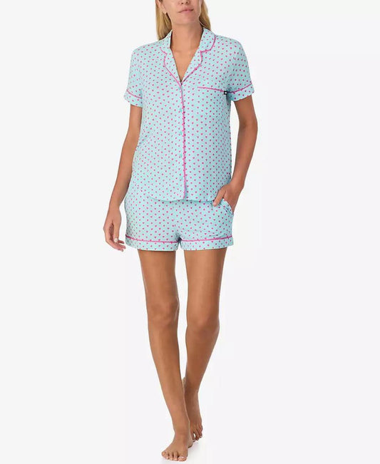 Women's 2-Piece Sleepwear Short-Sleeve Shirt and Pajama Shorts Set
