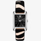 Monroe Silver-Tone and Zebra Print Calf Hair Watch
