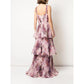Pleated Chiffon Tiered Halter Gown