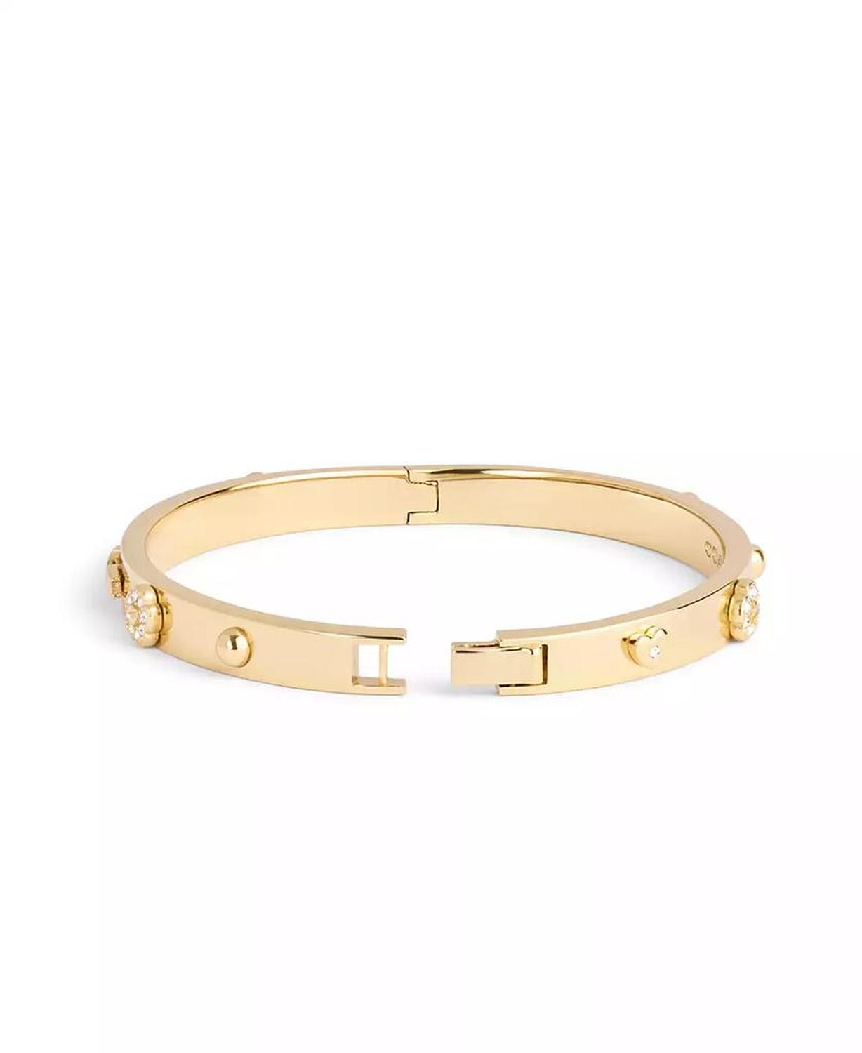 Faux Stone Signature Mixed Motif Bangle Bracelet