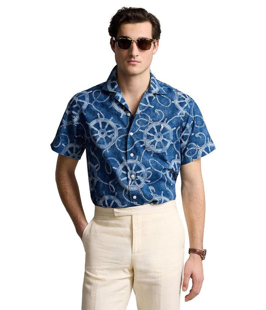 Classic Fit Cotton-Linen Camp Shirt