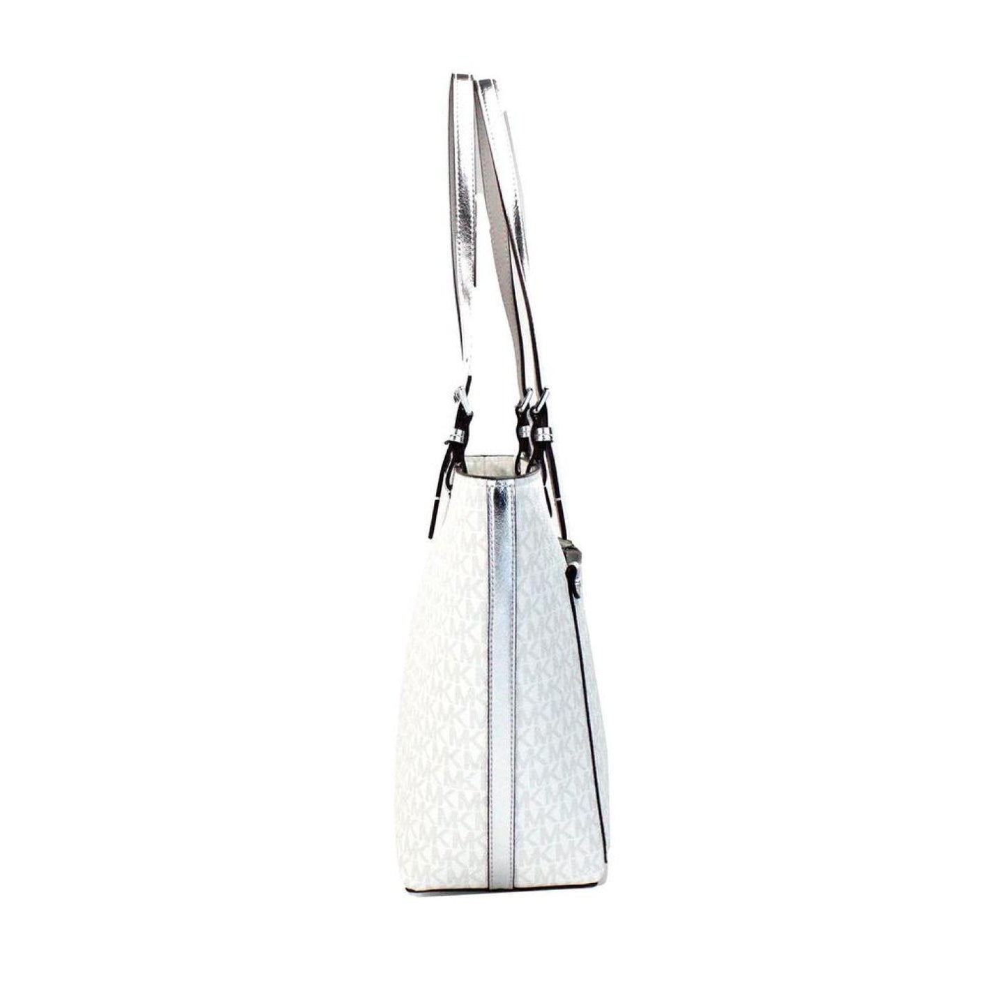 Michael Kors Jet Set Medium Optic  Signature PVC Double Pocket Tote Women's Bag
