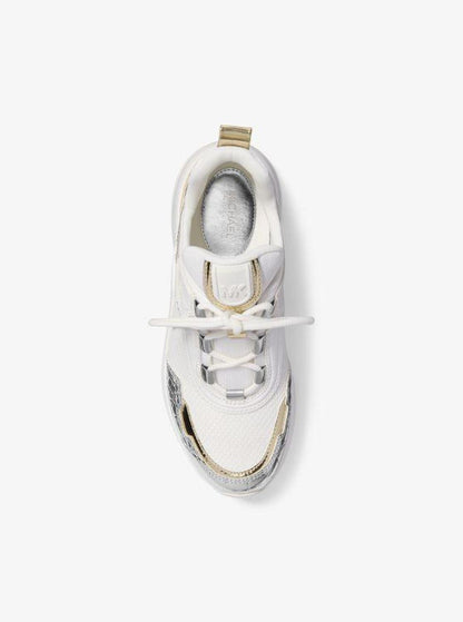 Olympia Metallic Mixed-Media Trainer