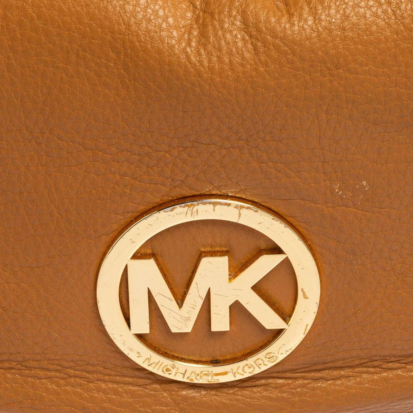 Michael Michael Kors Caramel Leather Logo Zip Hobo