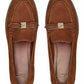 Women's Deco Bow Pebbled Leather Loafers