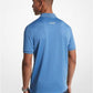 Striped Tech Performance Zip-Up Polo Shirt