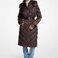 Faux Fur Trim Belted Puffer Coat