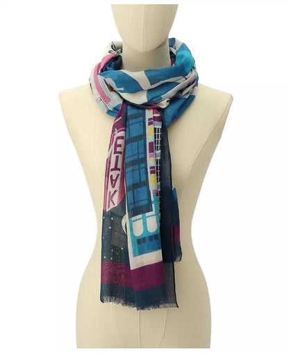 Women's Uptown Map Oblong Scarf