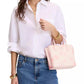 spring pansies Suite Leather Tote Bag