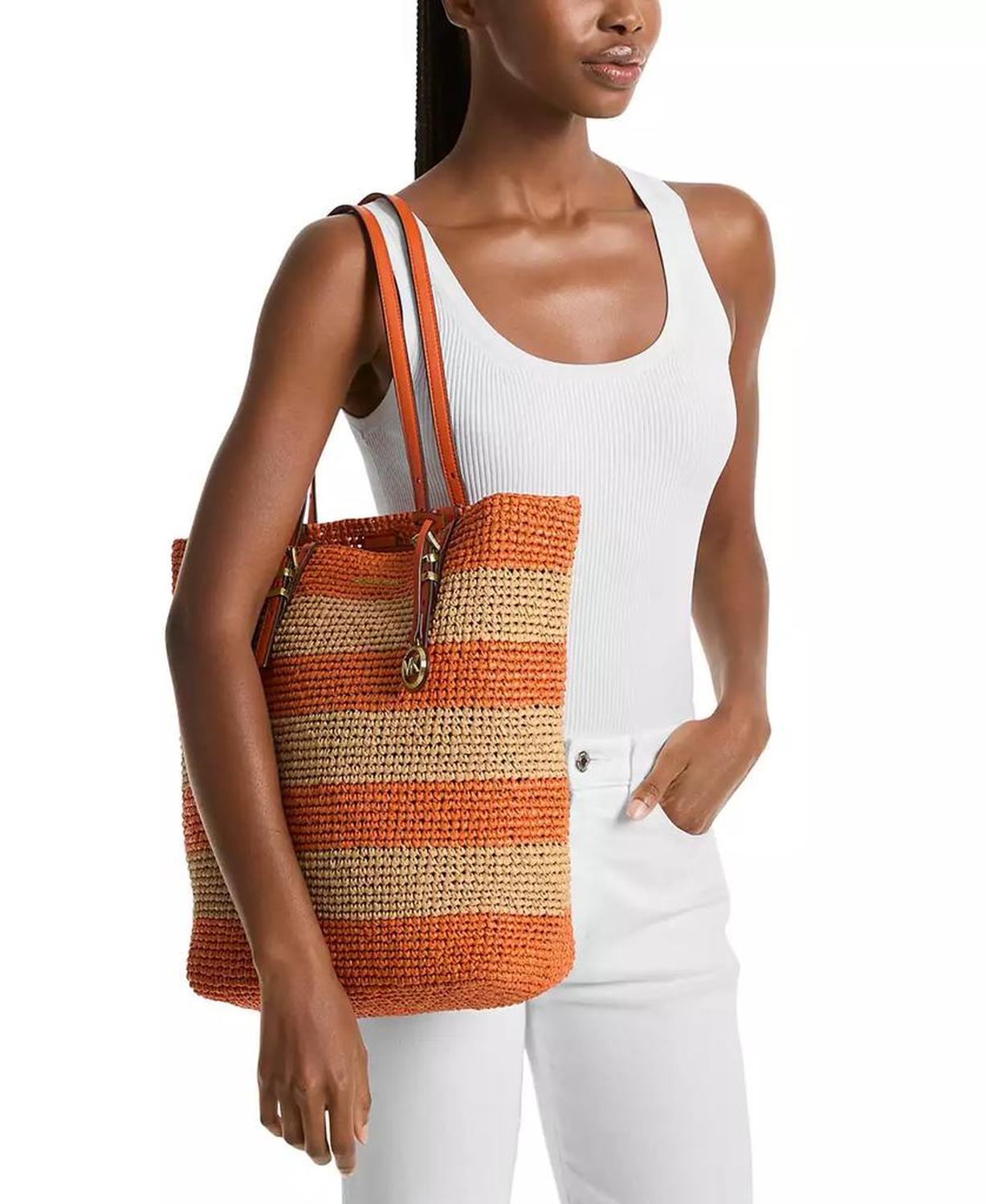 Quinn Large North South Woven Tote