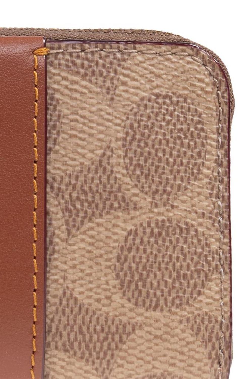 Coach Logo Plaque Zip-Around Wallet