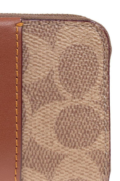 Coach Logo Plaque Zip-Around Wallet
