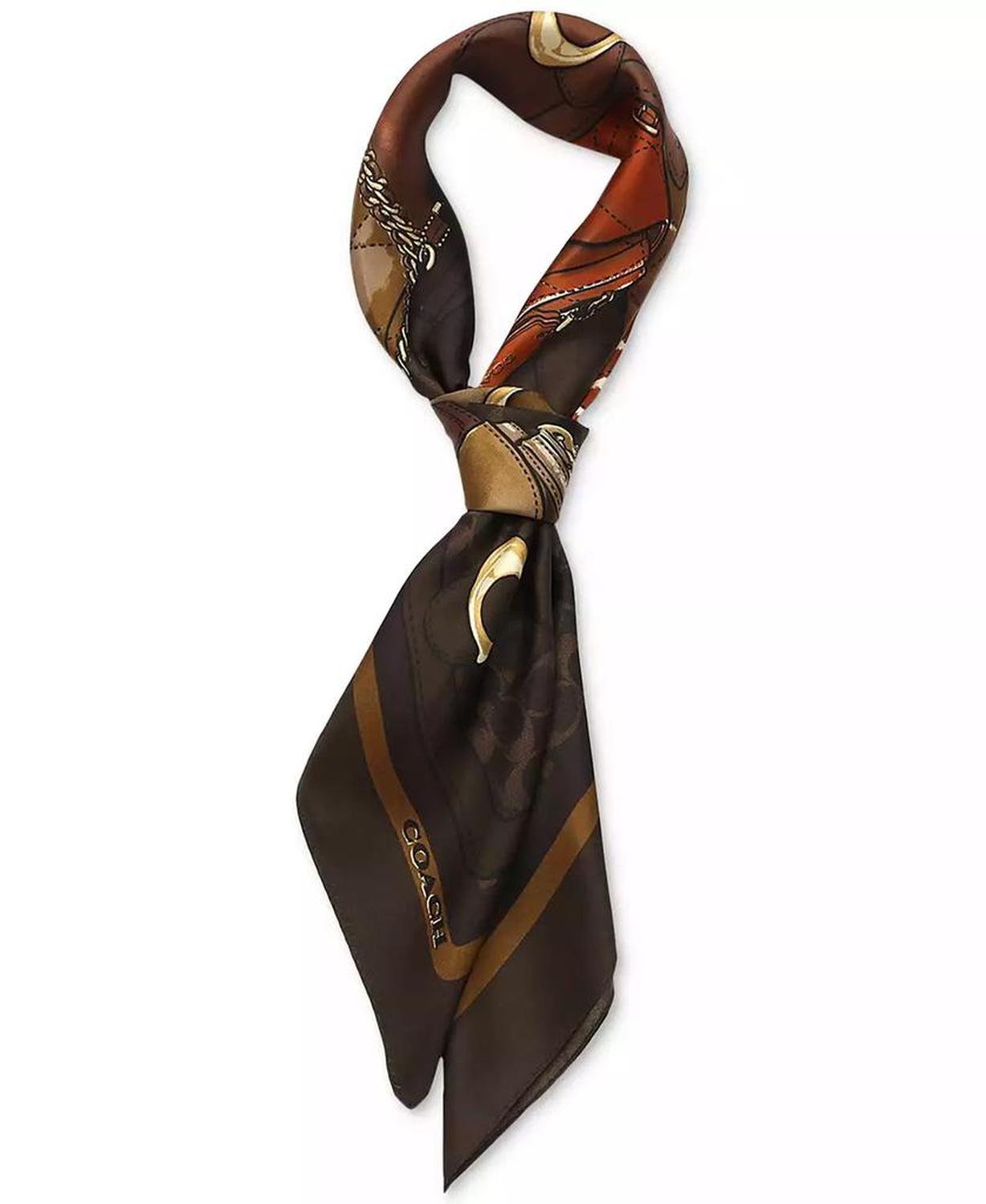 Stacked Handbag Printed Silk Scarf