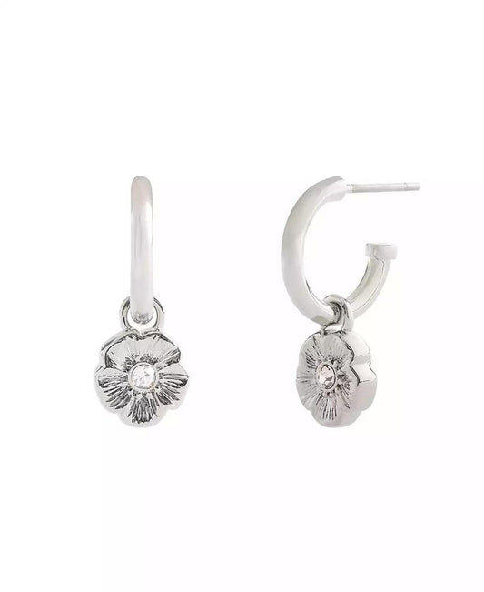 Faux Stone Signature Tea Rose Huggie Earrings