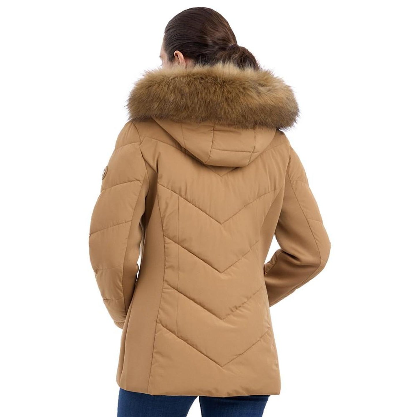 Women's Faux-Fur-Trim Hooded Puffer Coat, Created for Macy's