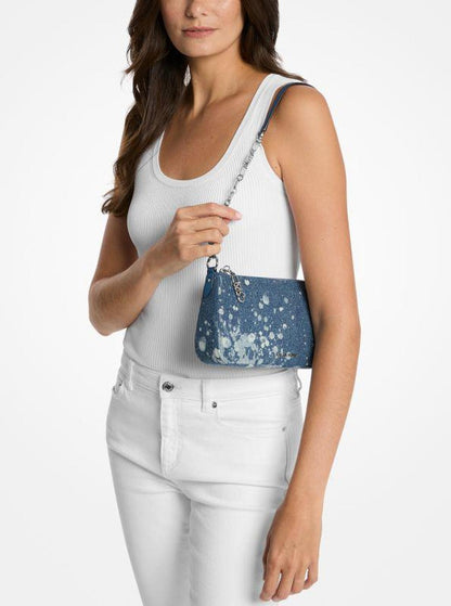 Empire Medium Splattered Denim Chain-Link Pochette