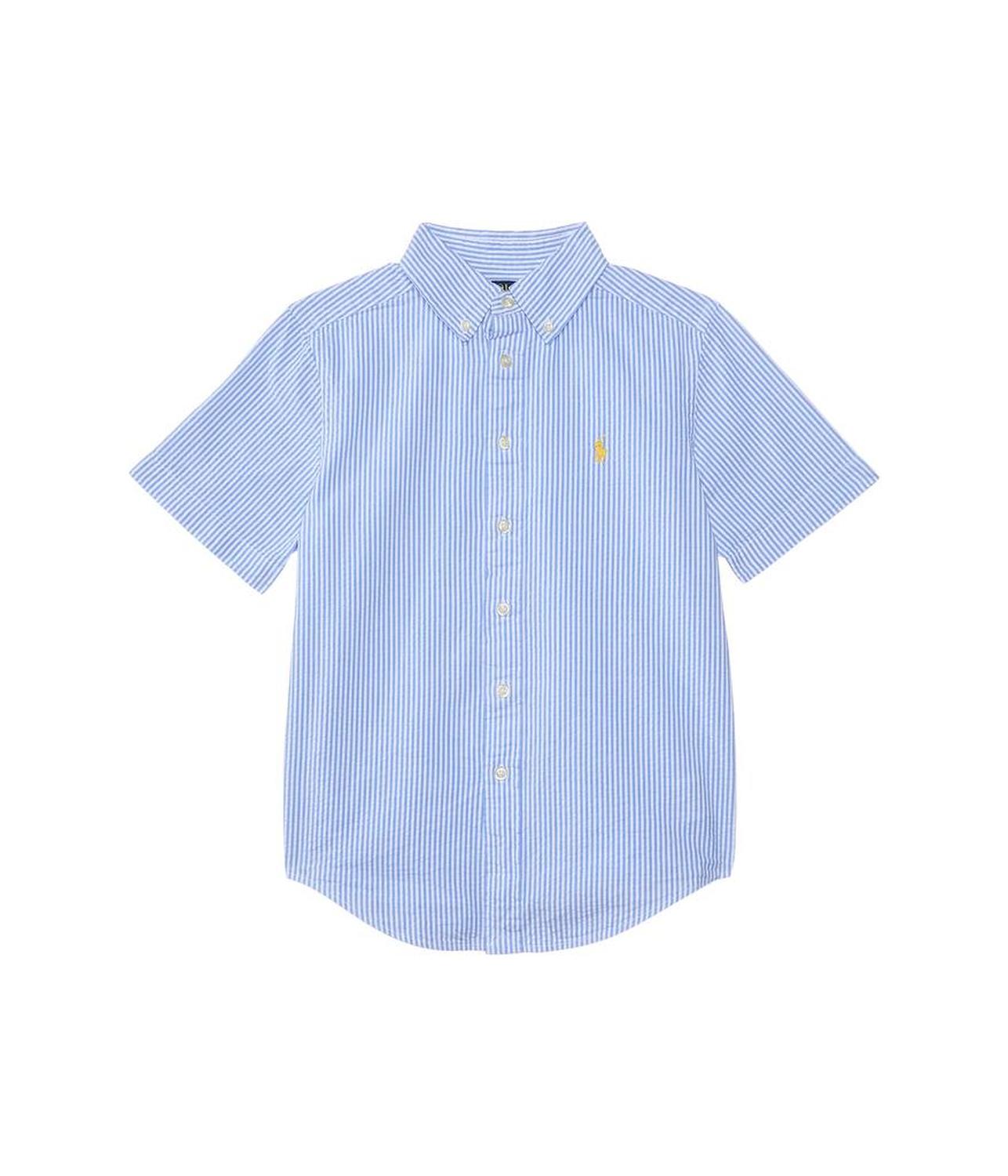 Striped Seersucker Short-Sleeve Shirt (Big Kid)