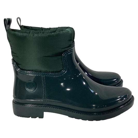 Blakely Logo Tape Rain Boots in Racing Green PVC and Nylon