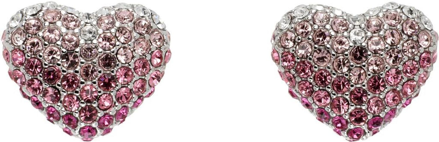Silver & Pink 'The Heart Balloon Pavé' Earrings